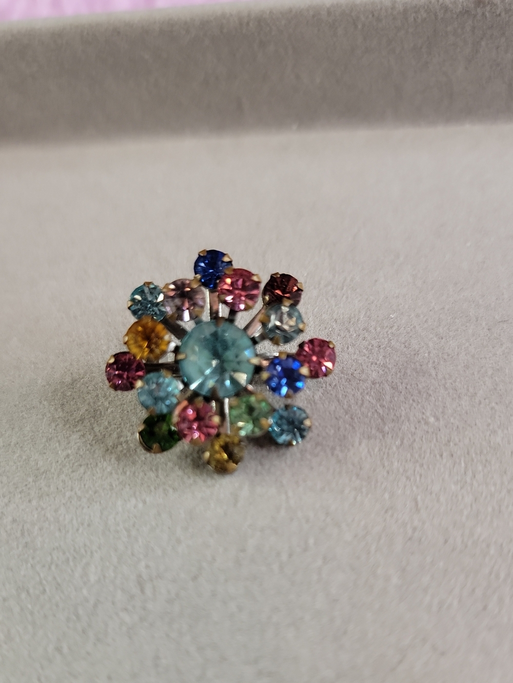 Vintage Mid-century Atomic Starburst UV Reactive Brooch